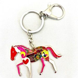 Horse multicolor design key chain bag charm